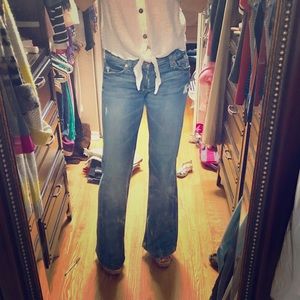 7 for All Mankind, low rise wide leg jeans